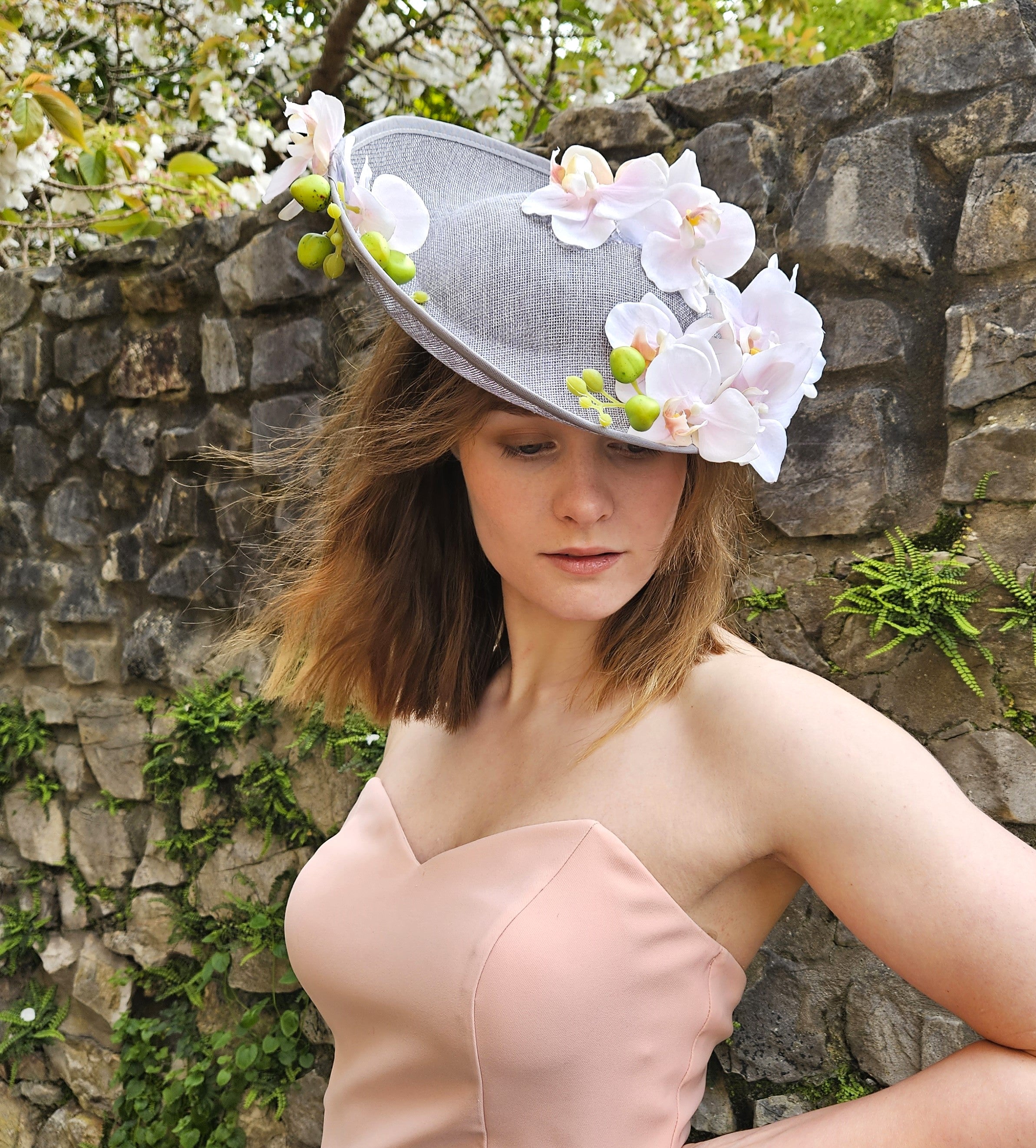 Grey ascot hat on sale