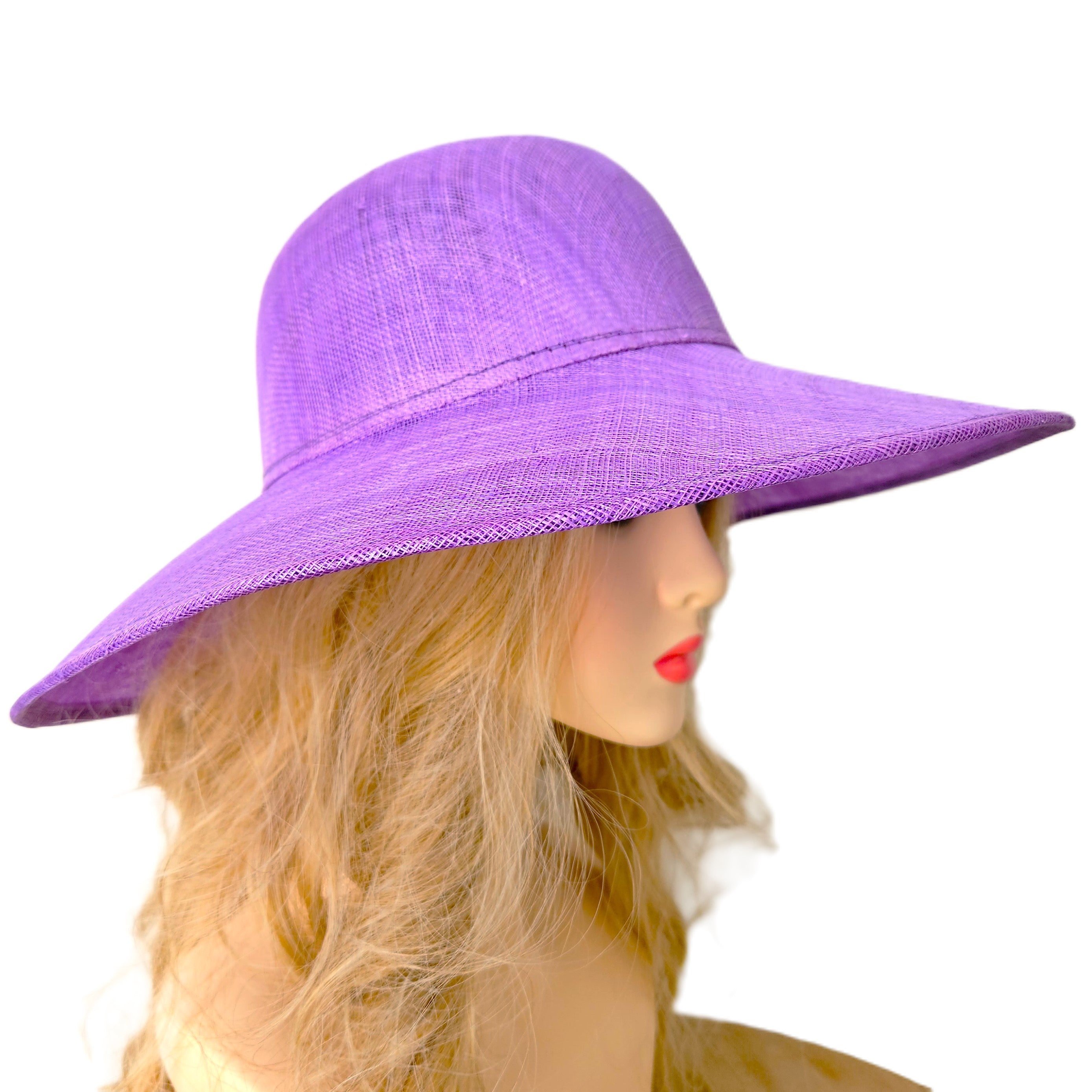 Lavender Hat for Ascot Weddings Church and Racing Ladies Large Hats with Wide Brims for Derby Church Hats for Women