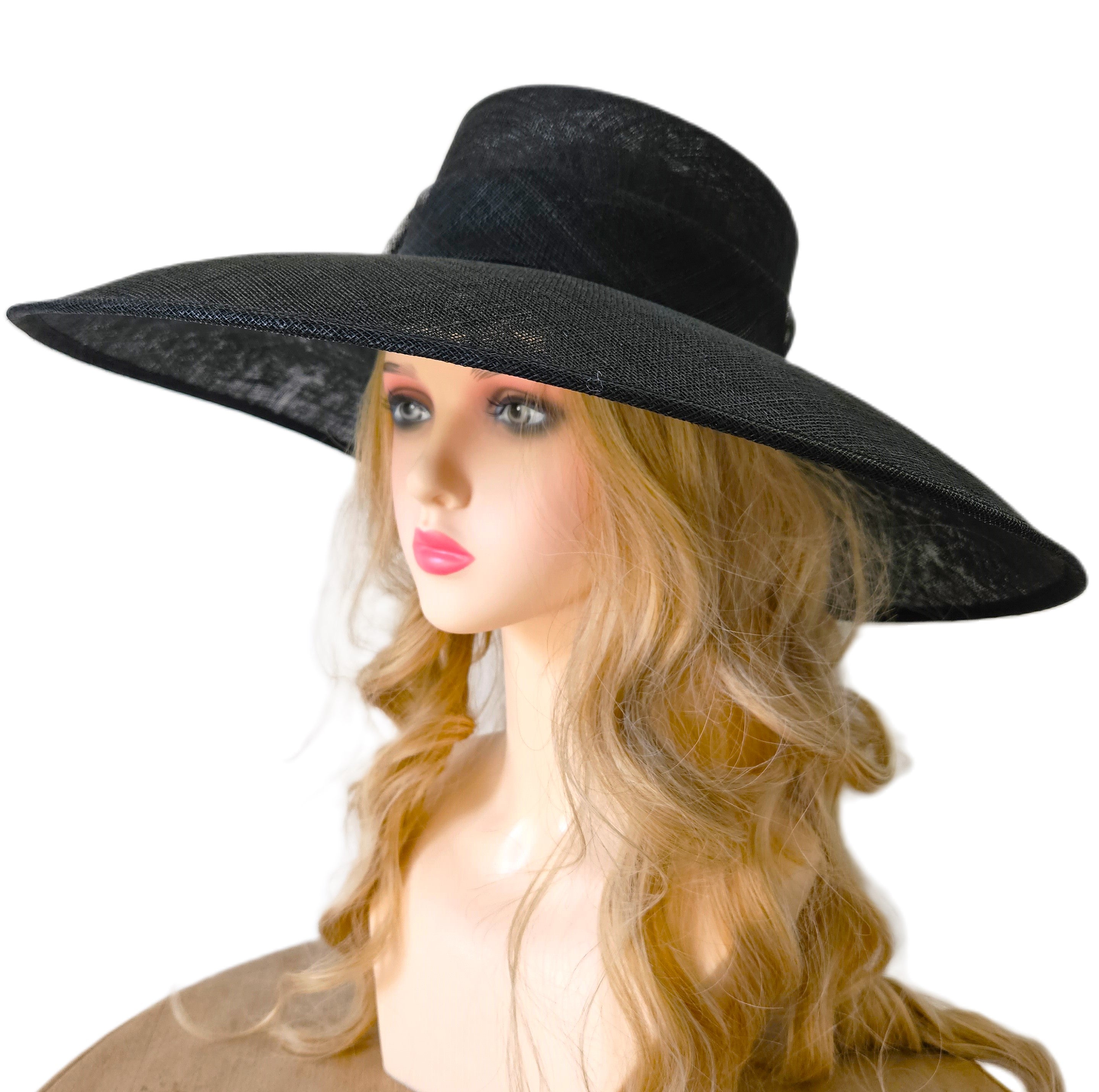 Large black hats for races deals